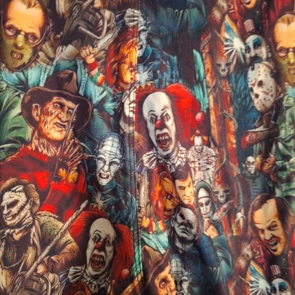 Horror Villains Jogger Athletic Pants Elm Street Freddy Jason Halloween Size S - Picture 6 of 9